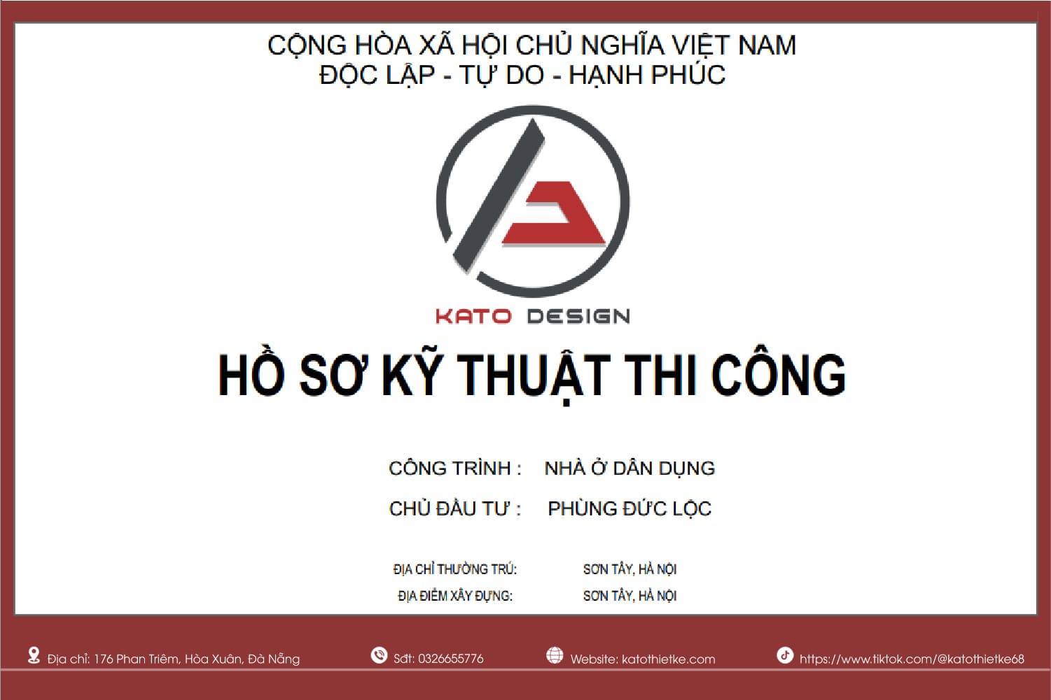 Hồ sơ kỹ thuật chi tiết từ KATO Thiết Kế