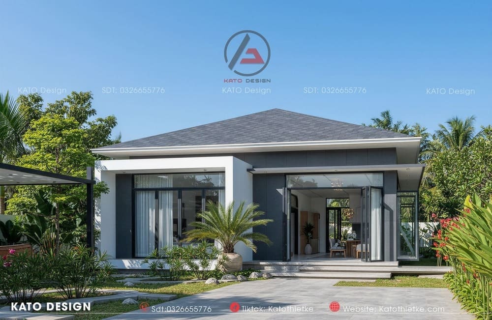 Khoảng sân được quy hoạch cực kỳ bài bản với sự đan xen giữa các mảng xanh