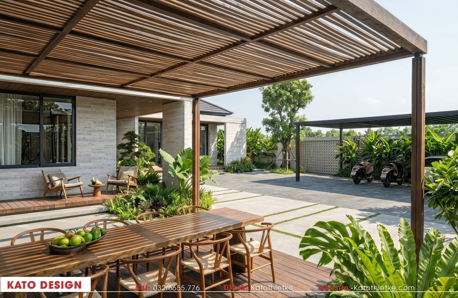 Không gian để xe được kết nối thuận tiện với khu vực sinh hoạt Không gian để xe được kết nối thuận tiện với khu vực sinh hoạt