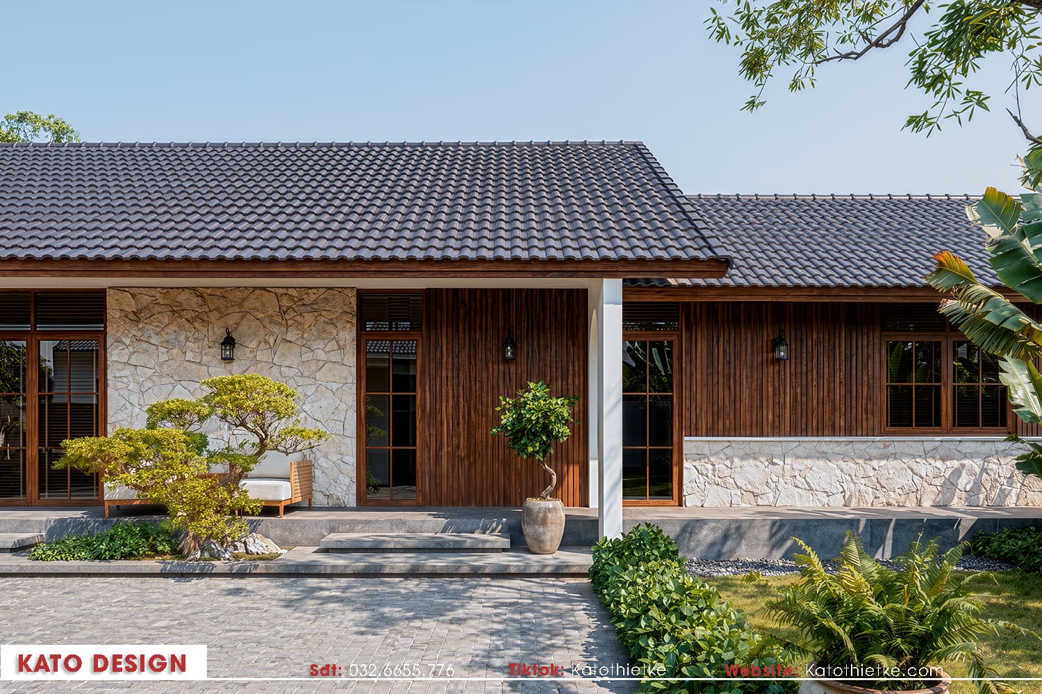 Khu vực sân trước rộng rãi phù hợp nhiều hoạt động gia đình Khu vực sân trước rộng rãi phù hợp nhiều hoạt động gia đình