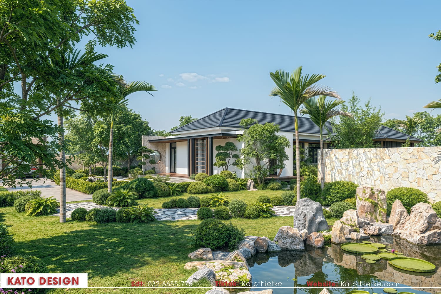 Mảng xanh xen kẽ giúp không gian sống gần gũi thiên nhiên hơn 