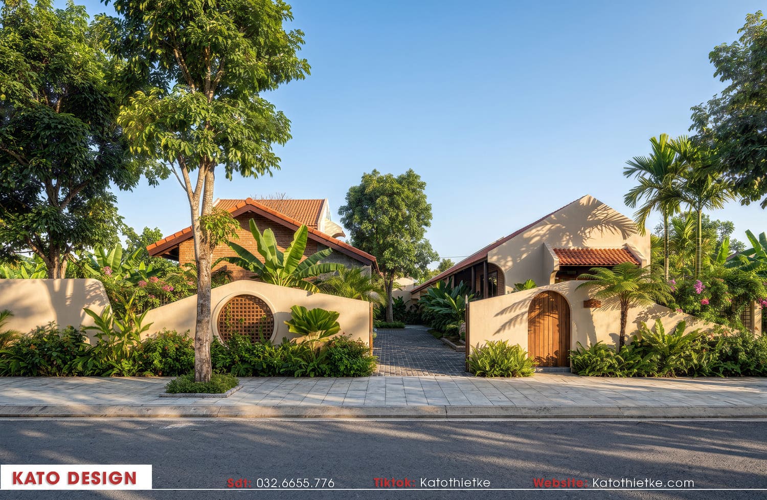Phối cảnh tổng thể mẫu homestay sân vườn