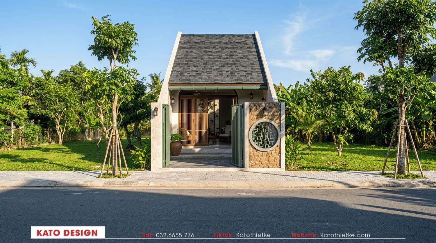 Nhà cấp 4 2 phòng ngủ 70m2 thiết kế hiện đại tối ưu công năng và chi phí Nhà cấp 4 2 phòng ngủ 70m2 thiết kế hiện đại tối ưu công năng và chi phí