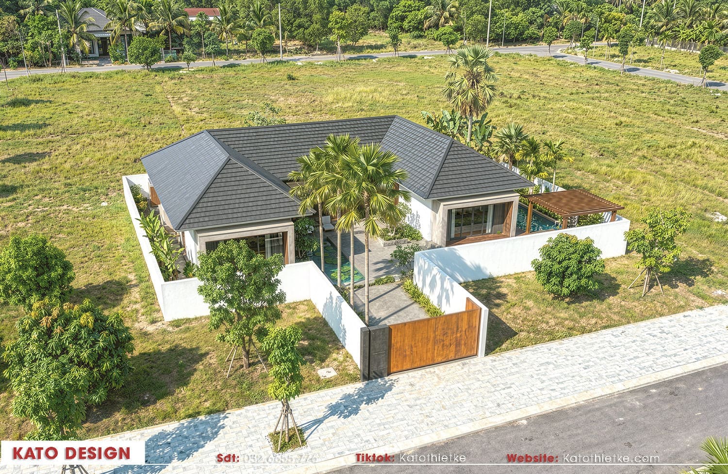 Mẫu nhà chữ U có hồ bơi mang vẻ đẹp tinh tế 2026