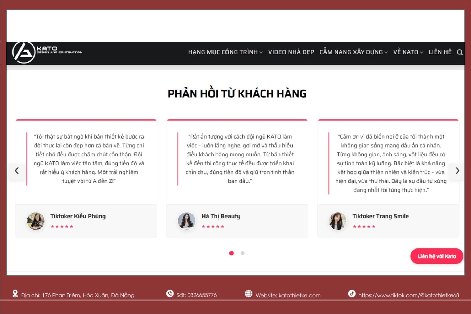 Uy tín của KATO Thiết Kế qua phản hồi tích cực từ khách hàng
