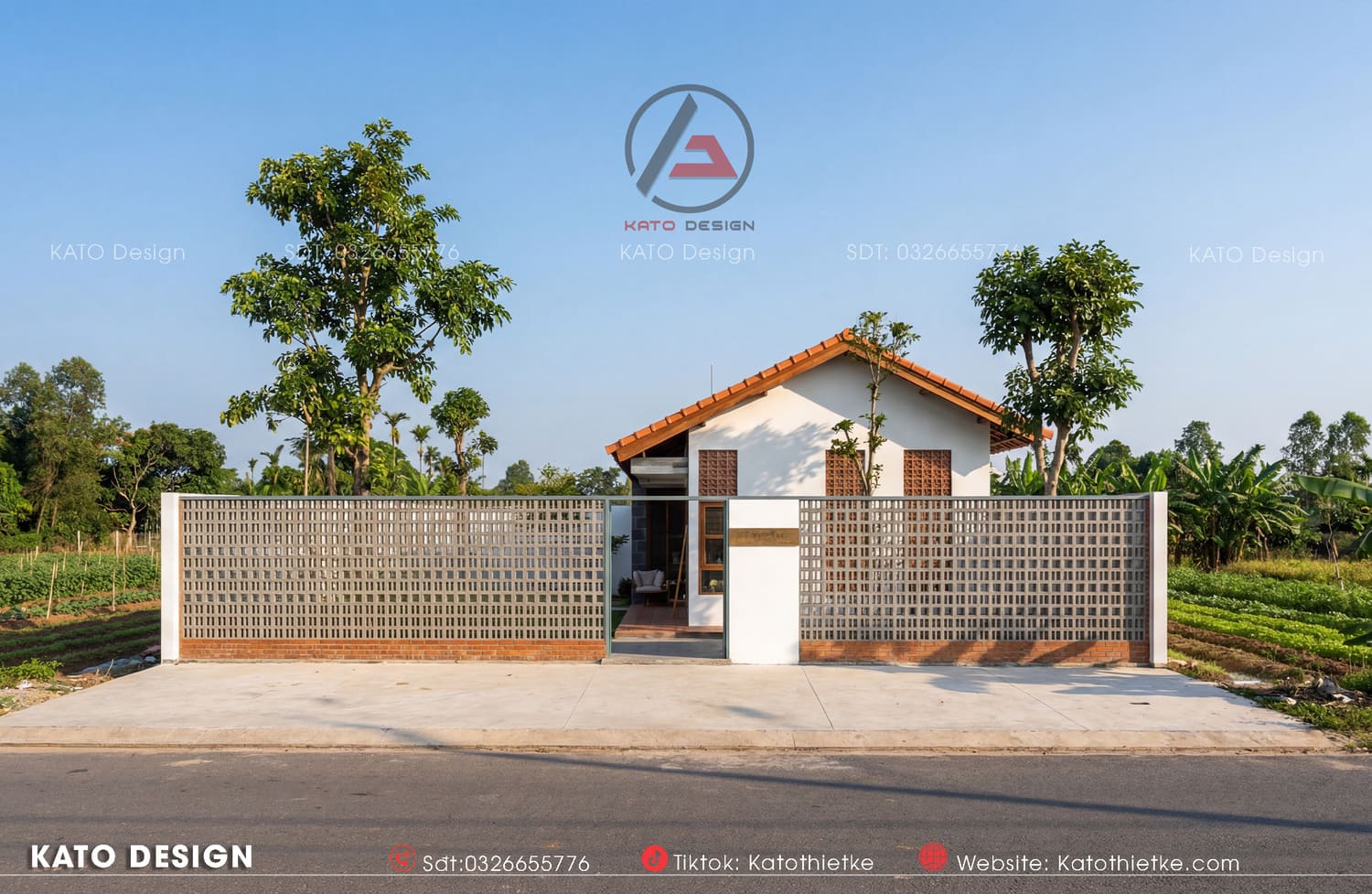 KATO Thiết Kế - Đơn vị thiết kế mẫu nhà vườn cấp 4 trọn gói đáng tin cậy