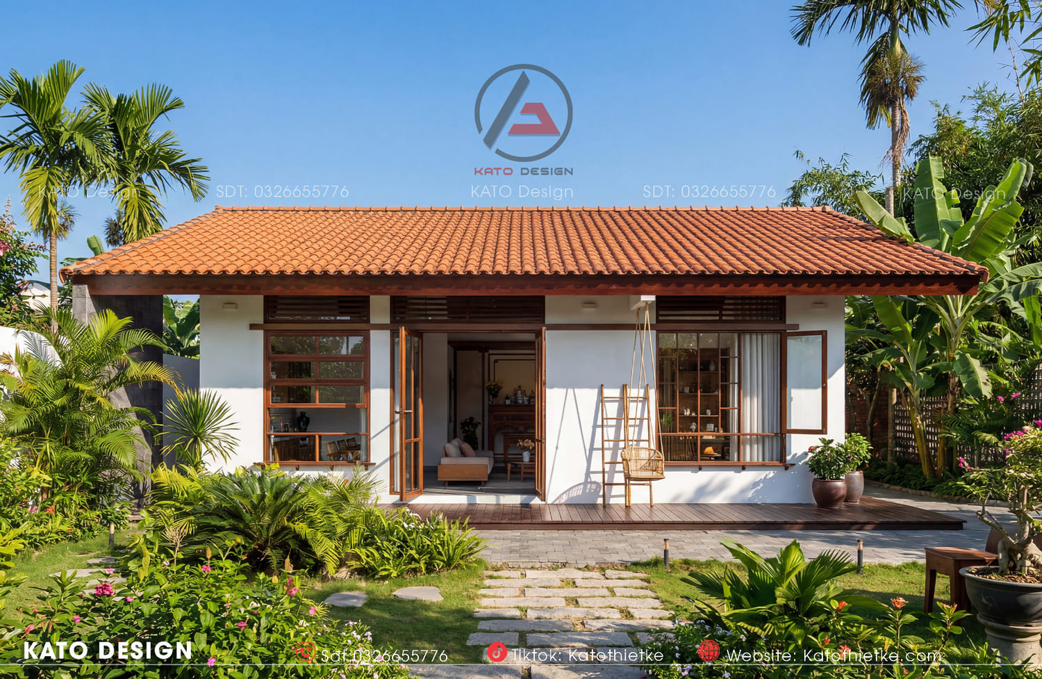 Mái ngói đỏ ấm áp giữa màu xanh bất tận, vẻ đẹp mộc mạc mà tinh tế