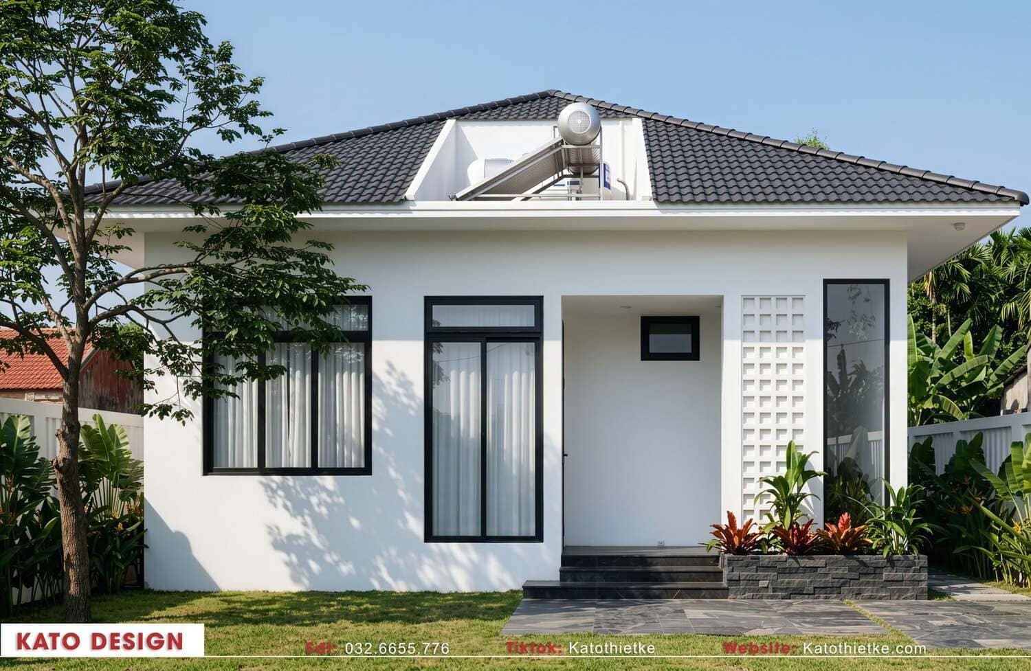 Kiến trúc nhà cấp 4 kết hợp cảnh quan xanh