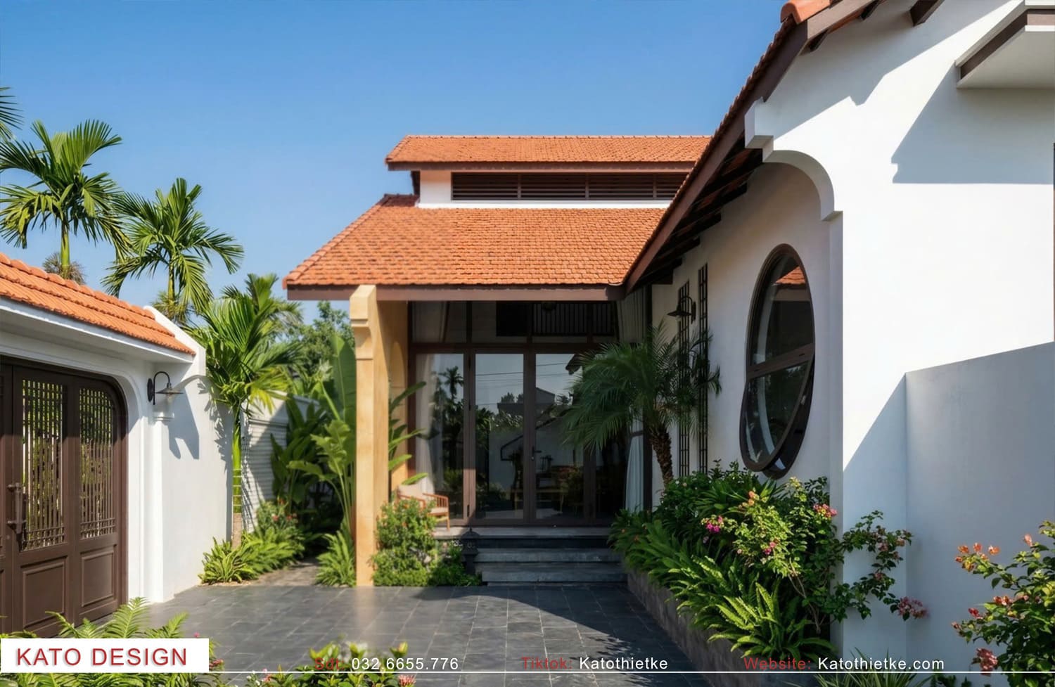 Đối chiếu bản vẽ thiết kế và công trình nhà cấp 4 mái ngói sau thi công.